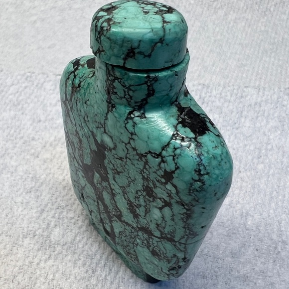 Antique Turquoise snuff bottle. Beautiful color photos don’t capture! - Picture 3 of 9